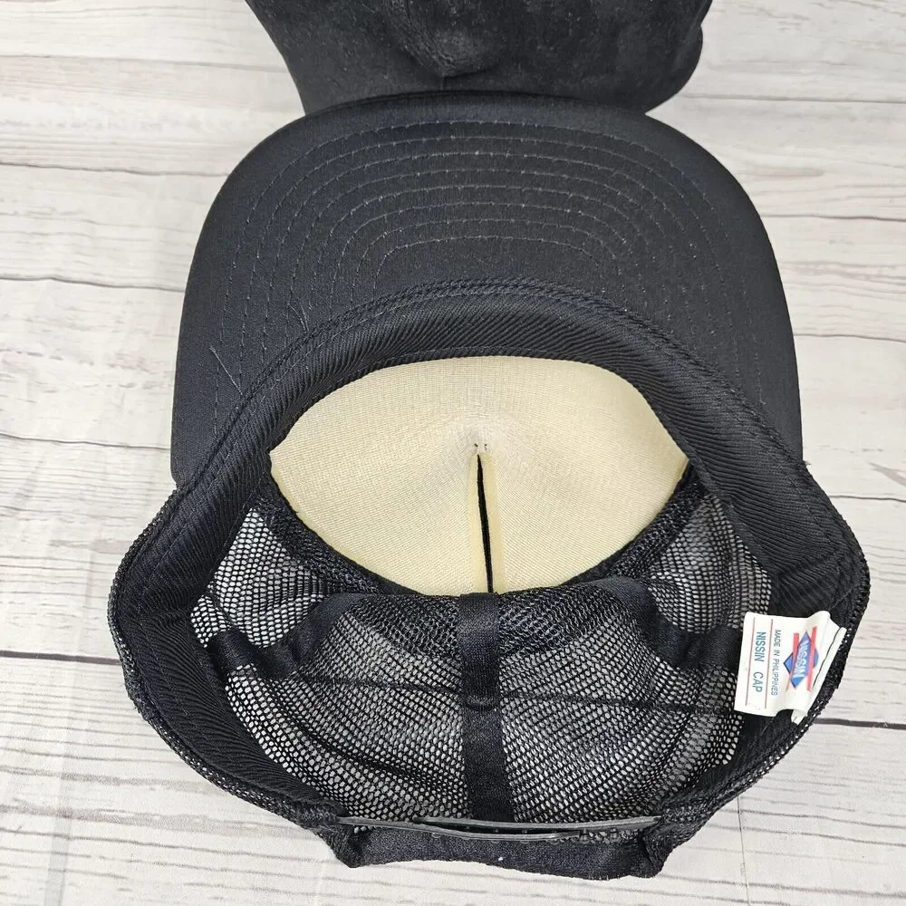 Vintage Nissin Cap Black Mesh Rope Snapback Hat Double J Tire Center